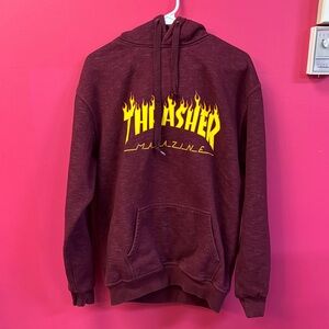 Men's Burgundy Hoodie with Yellow Logo